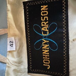Vintage 70’s Johnny Carson Satin Garment with Blue Embroidered Logo